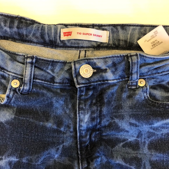 Levis 710 Super Skinny acid wash stretch Girl 14 R - Picture 3 of 6